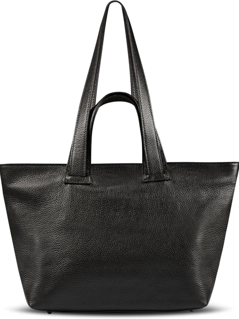 Stylish Full-Grain Leather Tote Bag for Women | Soft Black Shoulder Purse